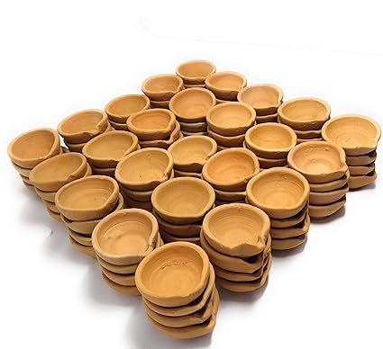 Diwali Diya Dehati Indian Traditional Diya of Clay for Navratri Diwali Puja Gift Decoration (Brown)- Set of 100