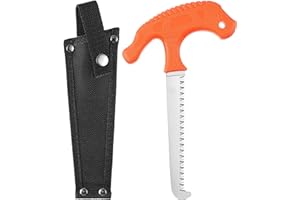 Ceoighe Hunting Bone Saw, 4.96 Inch CR13 Stainless Steel Sawtooth Blade, Ergonomic T Non Slip Handle, Compact Meat Saw for Camping, Hunting, Outdoor Processing and Hiking with Sheath
