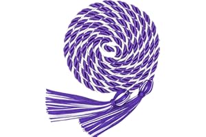 HIDREAS Graduation Honor Cord Purple and White Yarn Honor Cord with Tassel 67" Long for Graduation Ceremony
