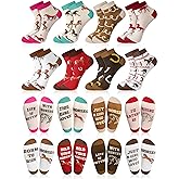 Xtinmee 8 Pairs Funny Horse Socks for Women Novelty Equestrian Ankle Socks Horse Stuff for Gift Cowgirl Western Lovers