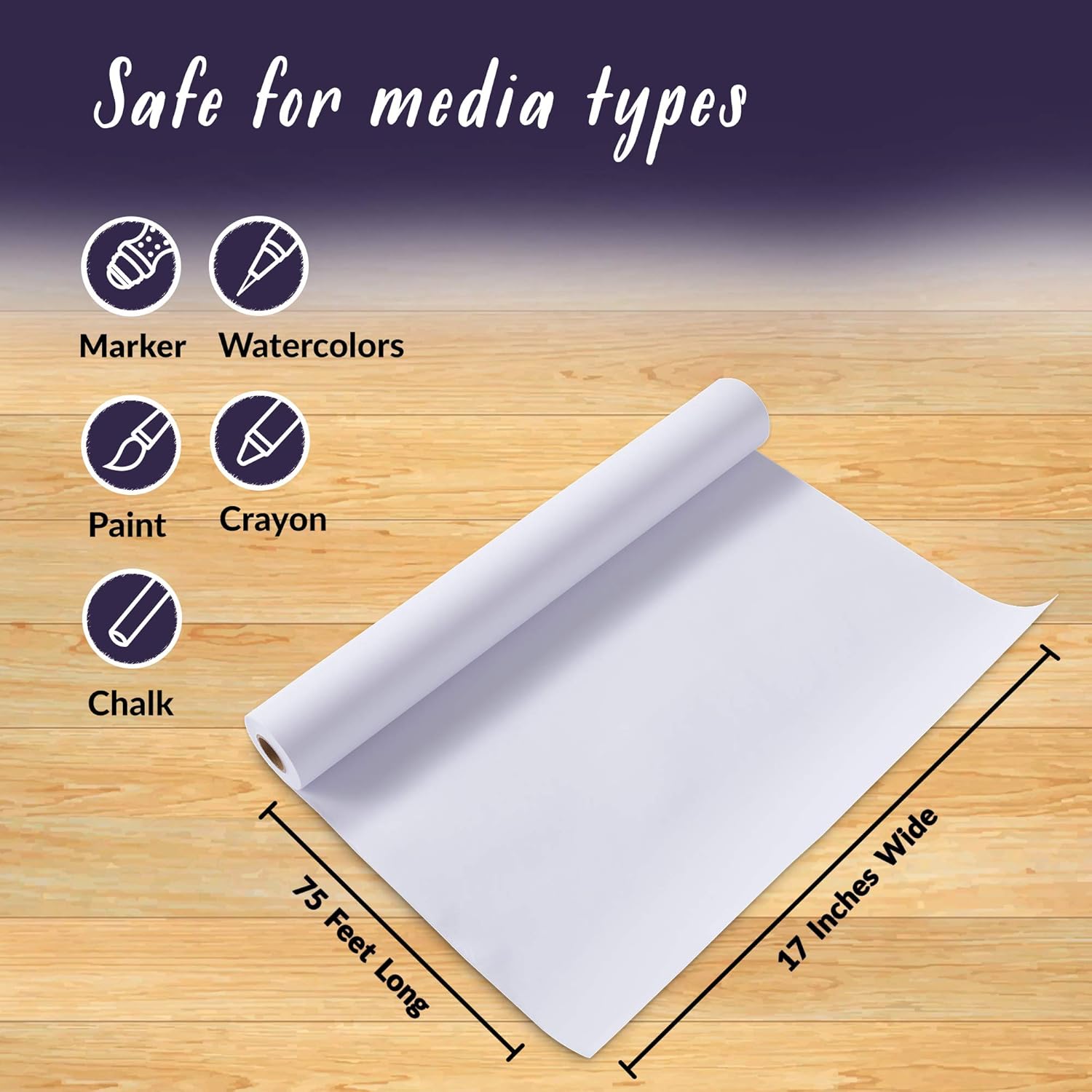 Incredible Value Bundle 3 Pack Easel Paper Roll Fits Most Standard Kids, 17-24 Inch-Wide Easels and Dispenser, for Crafting Activity and Painting, Non Bleed White Butcher Paper (17 Inches x 75 Foot)