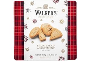WALKERS Walker’s Shortbread Cookies in Christmas Cookie Tin, 15.9 oz, Includes 27 Assorted Christmas Cookies