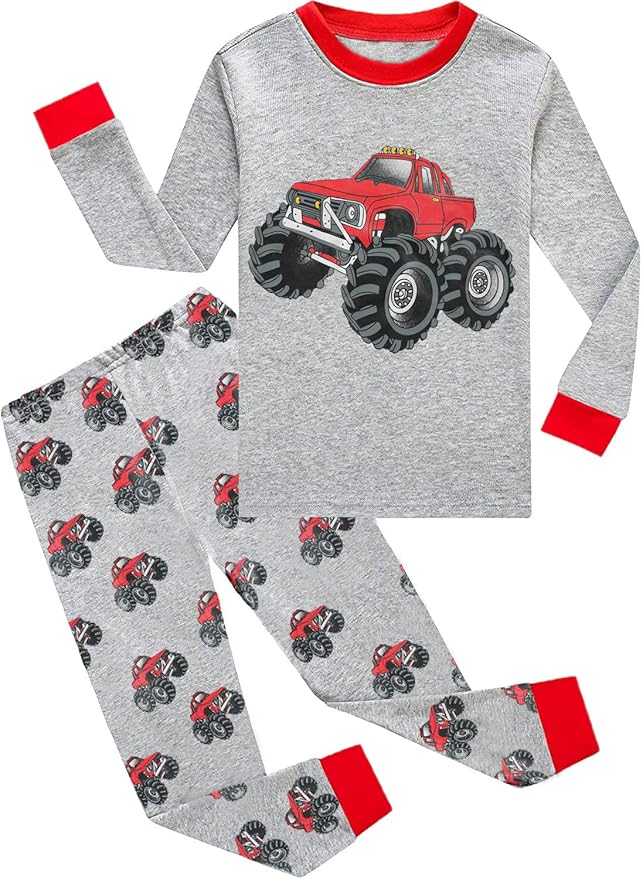 Buy Toddler Boys Monster Truck Pajama Set Red Car Pyjamas Cotton Kid