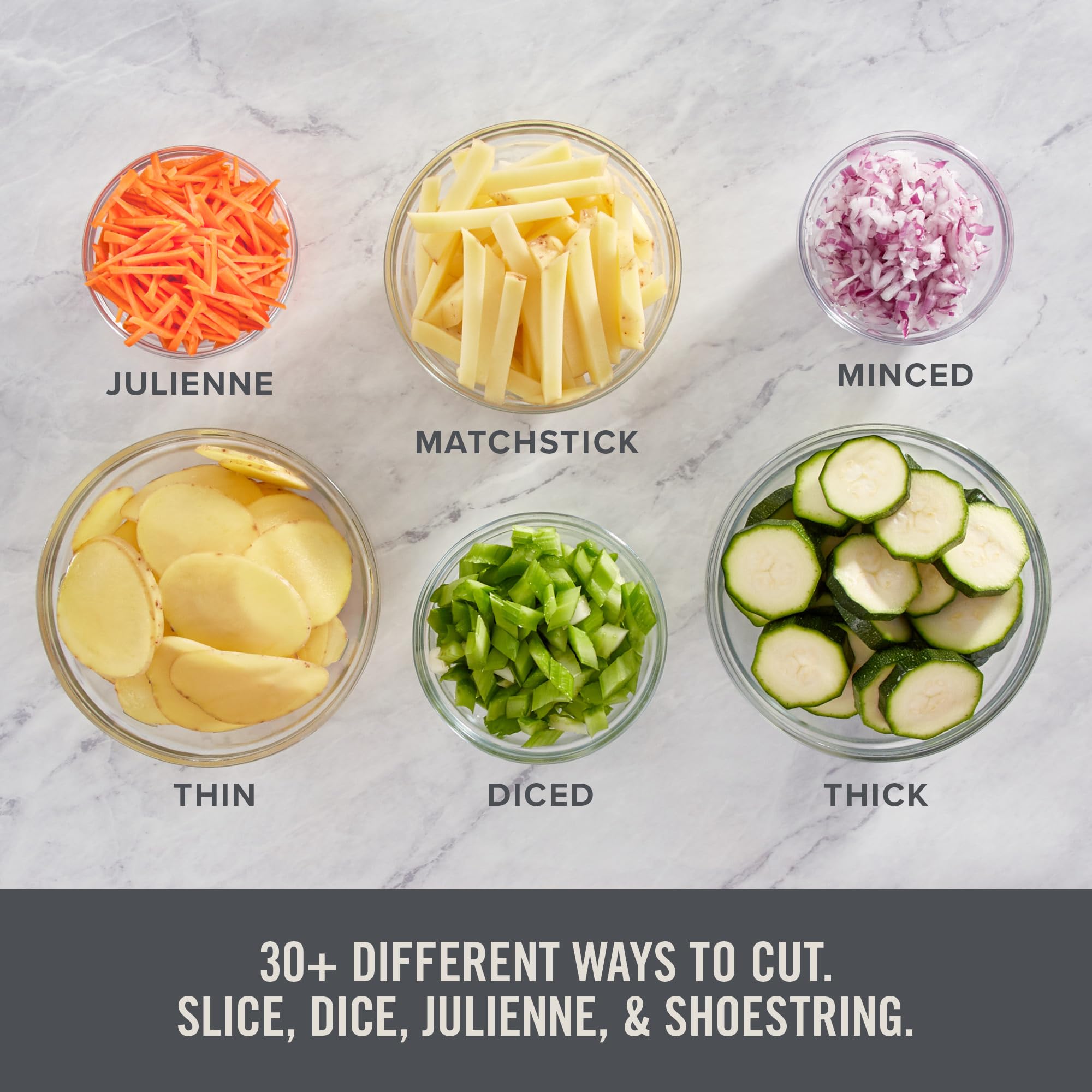 Zakarian by Dash Safe Slice Mandoline for Vegetables, Meal Prep & More with 30+ Presets & Thickness Adjuster - Black