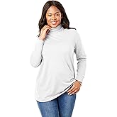 Woman Within Plus Size Perfect Long-Sleeve Turtleneck Tee (Petite Available)