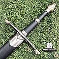 Monogram Medieval Knight Arming Sword With Scabbard - Custom, Personalized, Engraved (Chivalry Golden Ring - Chrome)