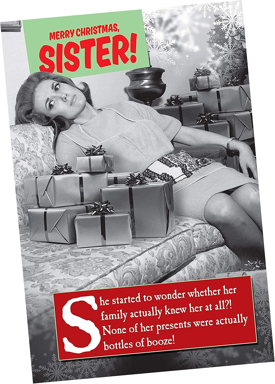 Funny Sister Christmas Cards - Xmas Card for Her, Multi, 159x235mm