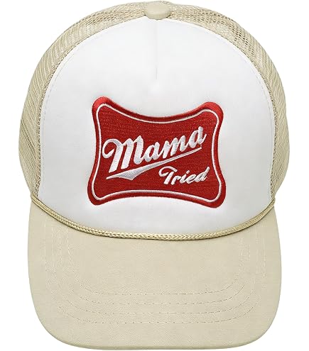 Mama Tried Trucker Mesh Snapback Flat Bill Hat Cap White  display picture 2