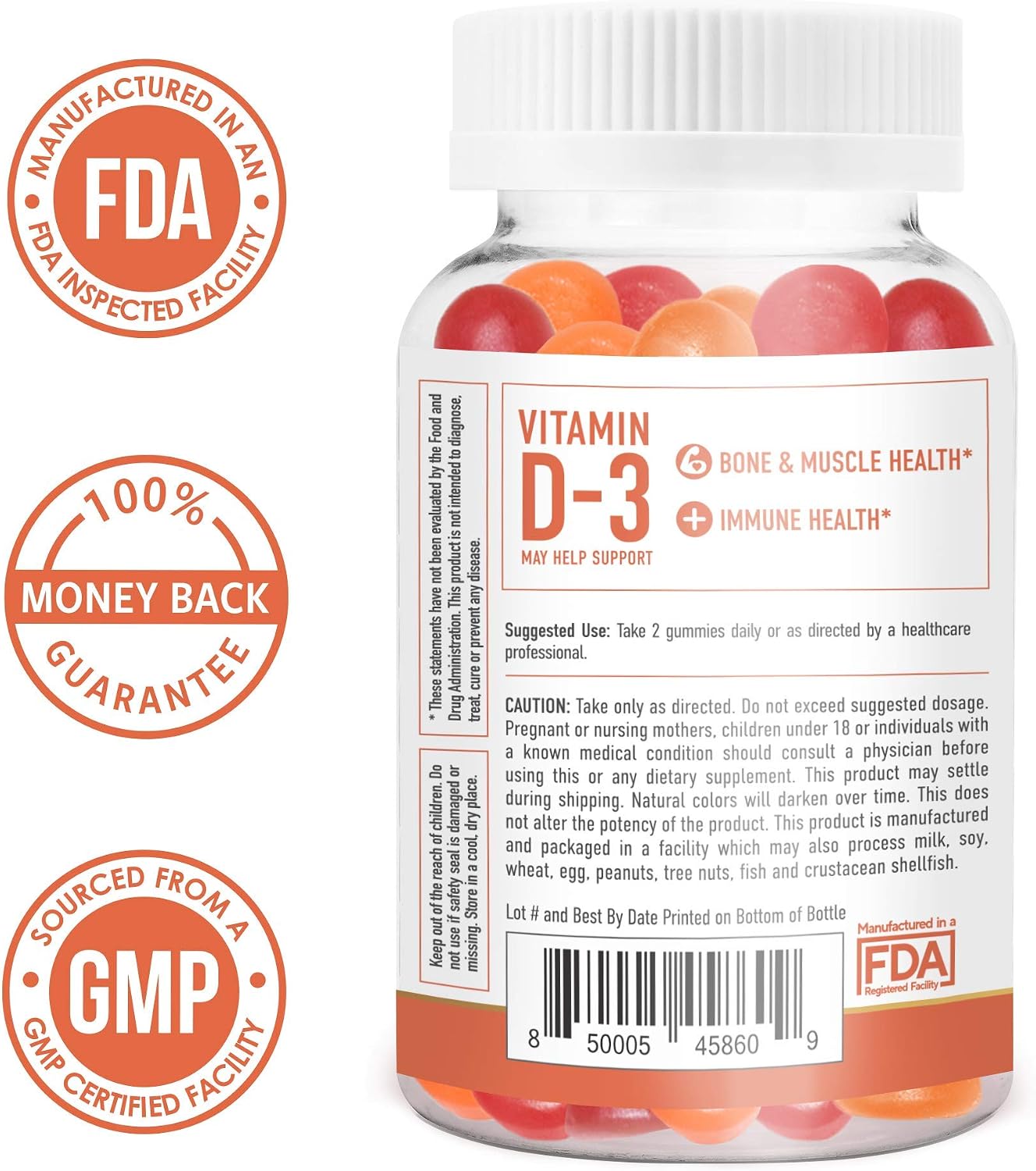 Vitamin D3 Gummies for Adults, 90 count (Pack of 1) - Image 4