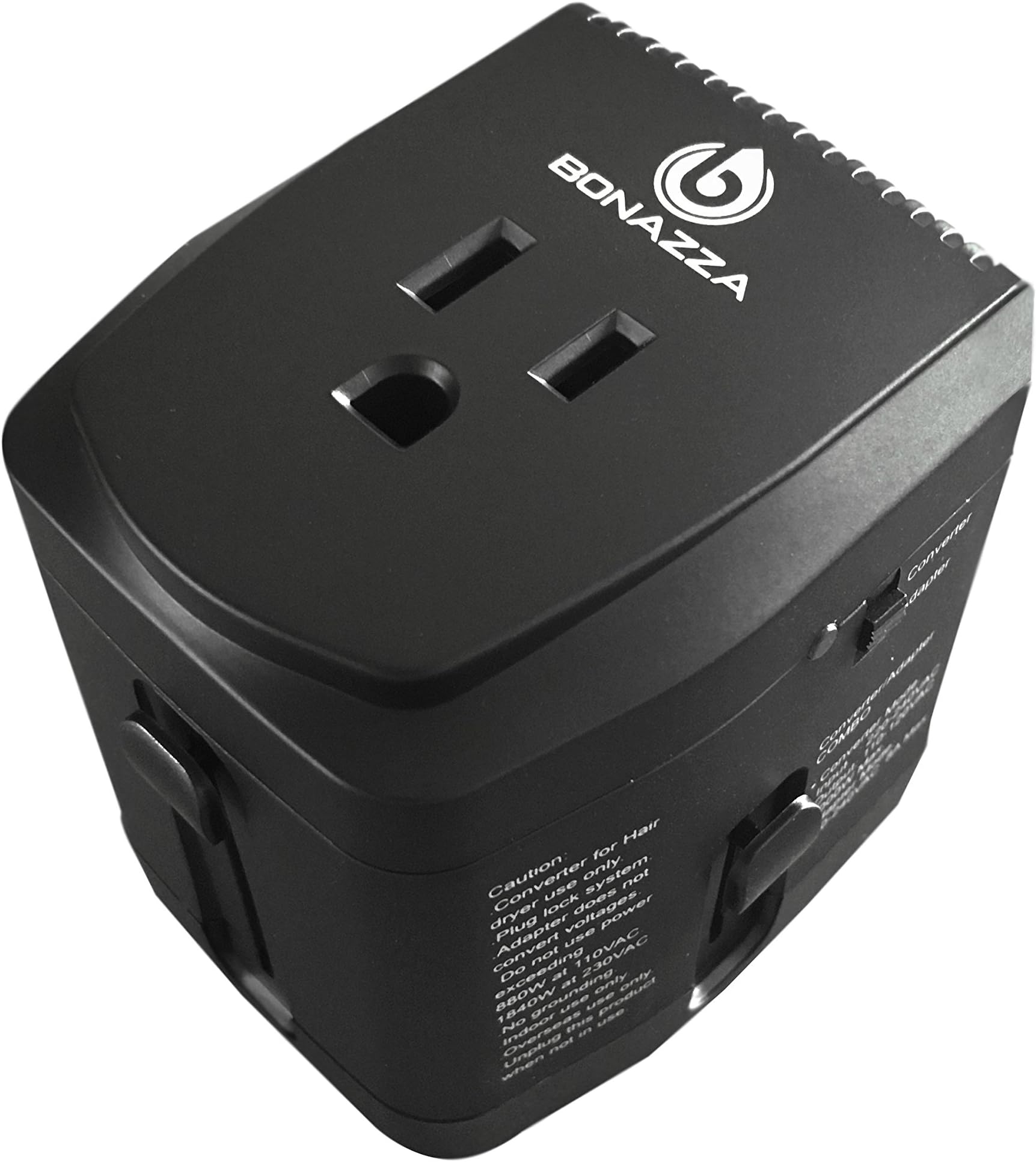 BONAZZA 2000W Universal World Travel Adapter and Converter - 220V to 110V Transformer for Hair Dryer Cell Phone - All in One International US Europe UK Italy Spain China Power Plug Adapter Charger