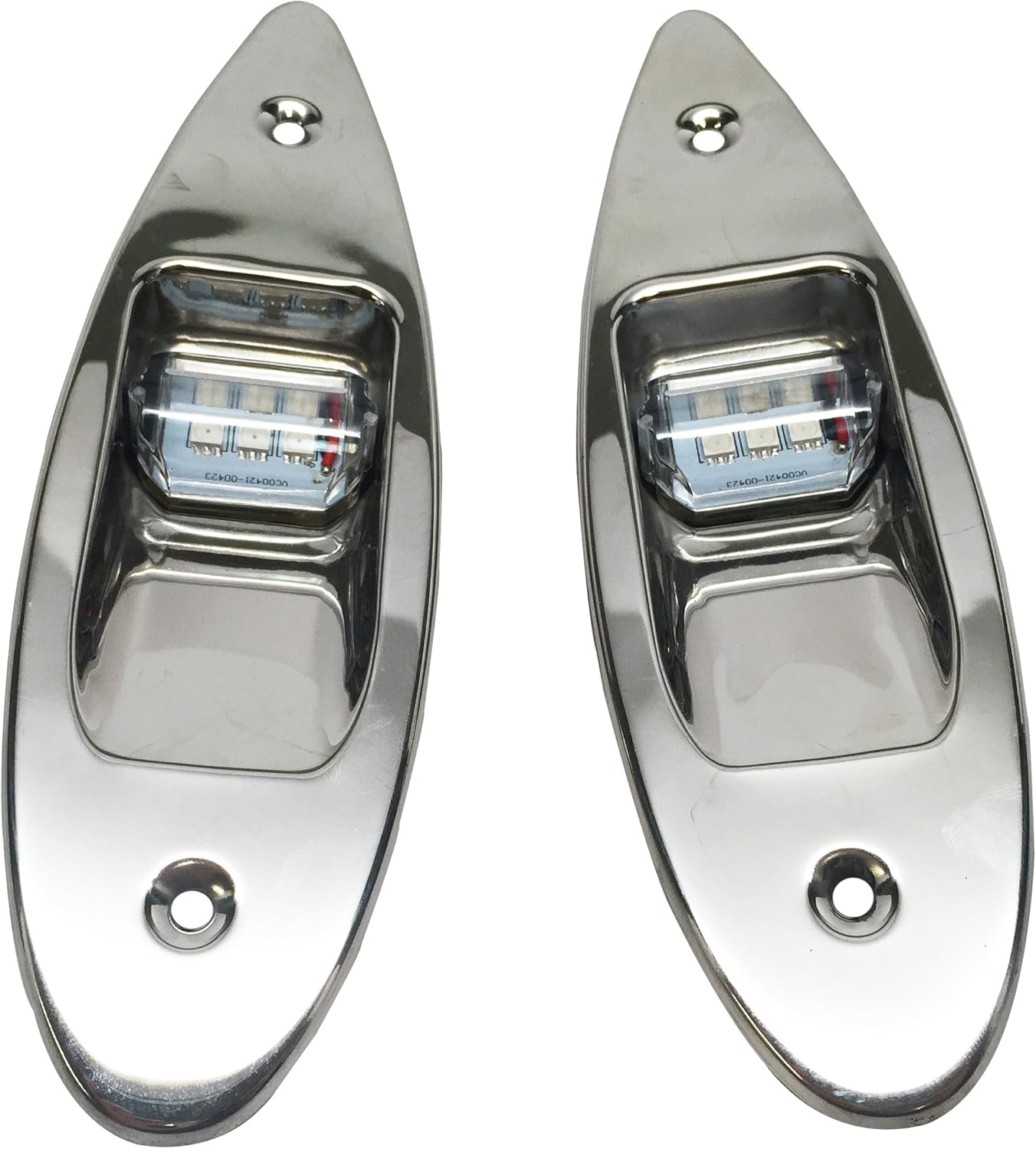 Pactrade Marine Boat Navigational Pair of LED Side Tear Drop Lights SS Vertical Mount, 12V
