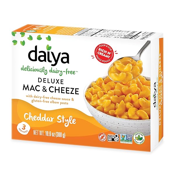 DAIYA, DAIRY FREE GLUTEN FREE CHEDDAR STYLE VEGAN MAC AND CHEESE, 10.6 OUNCE
