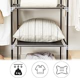 Songmics Folding Wardrobe Beige Fabric Closet 175 x 150 x 45 cm RYG12M view 7