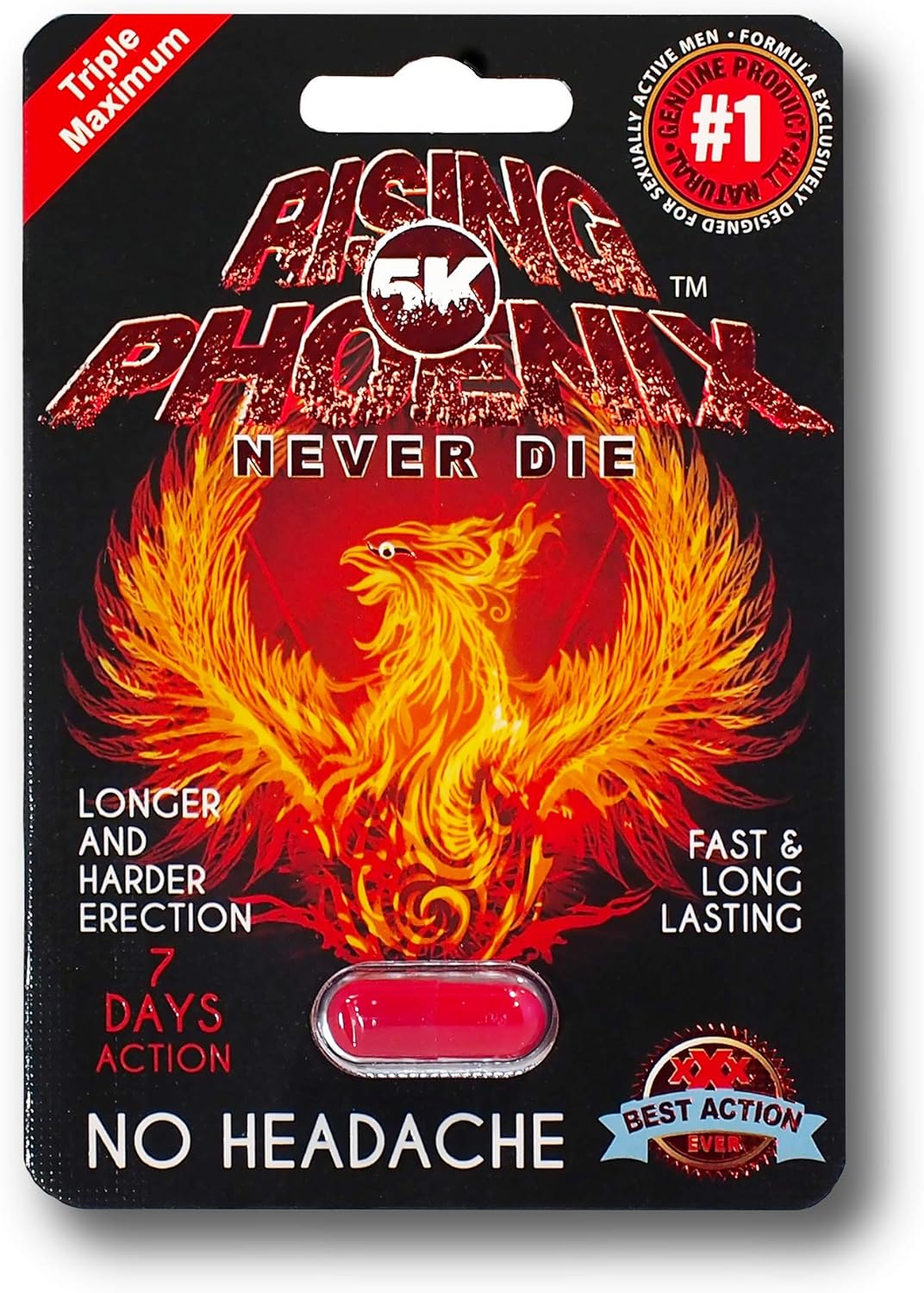 Rising Phoenix 5K Red Performance Pill The New Most Effective Amplifier for Performance, Energy, Stamina and Endurance (24): Health & Personal Care