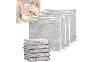 TERPINK 5 Pack Multifunctional Non-Scratch Wire Dishcloth, Wire Mesh Knit Cleaning Cloth, Wire Dishwashing Rags, for Dishes, Sinks, Counters, Easy Rinsing, Machine Washable (5 Pack)