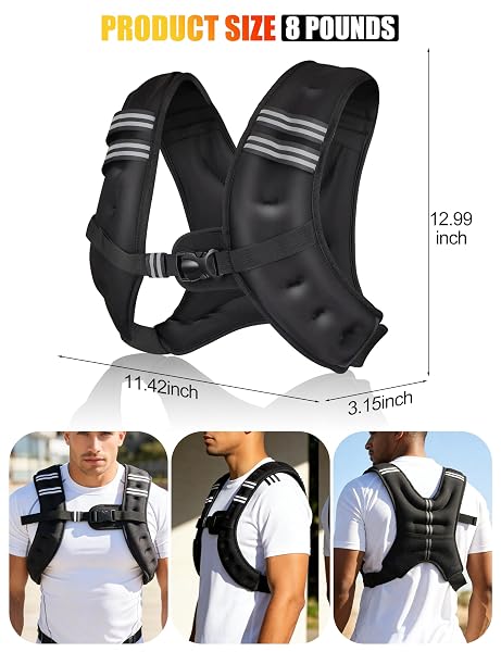 HENKELION WEIGHTED VEST WEIGHT VEST FOR MEN WOMEN KIDS WEIGHTS INCLUDED, BODY WEIGHT VESTS ADJUSTABLE FOR RUNNING, TRAINING WORKOUT, JOGGING, WALKING