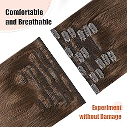 UGOTRAYS Medium Brown Hair Extensions Real Human