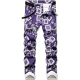 YOBAGGYLO Men's Slim Fit Stretch Jeans Ripped Skinny Distressed Denim Pants