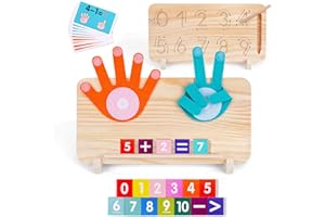 FCSONU Preschool Learning Educational Toys for Toddlers 3-4, Math Manipulatives Finger Counting Number Counting Blocks for Ki