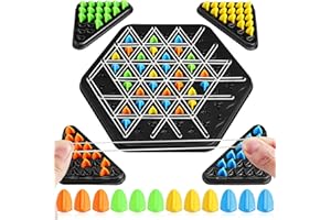 TOYANDONA Triangle Chain Chess Game Board Portable Intellectual Strategy Puzzle for Family Interaction and Multiplayer Challe