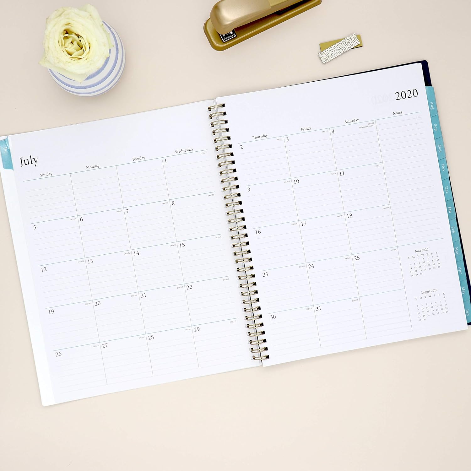 Blue Sky 2020-2021 Academic Year Weekly & Monthly Planner, Flexible Cover, Twin-Wire Binding, 8.5" x 11", Ava: Office Products