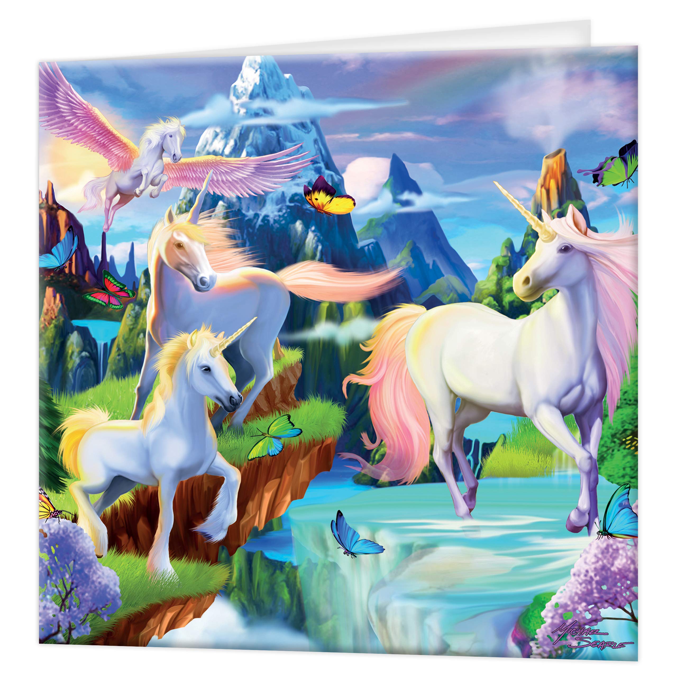 3D LiveLife Greeting Card - Unicorn Bliss from Deluxebase. Blank Card with Lenticular 3D Image and Envelope. Unique Notecard for All Occasions and Premium Stationery Sets. โ image 1