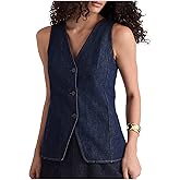 Madewell Womens Long Line V Neck Vest in Rinse Wash