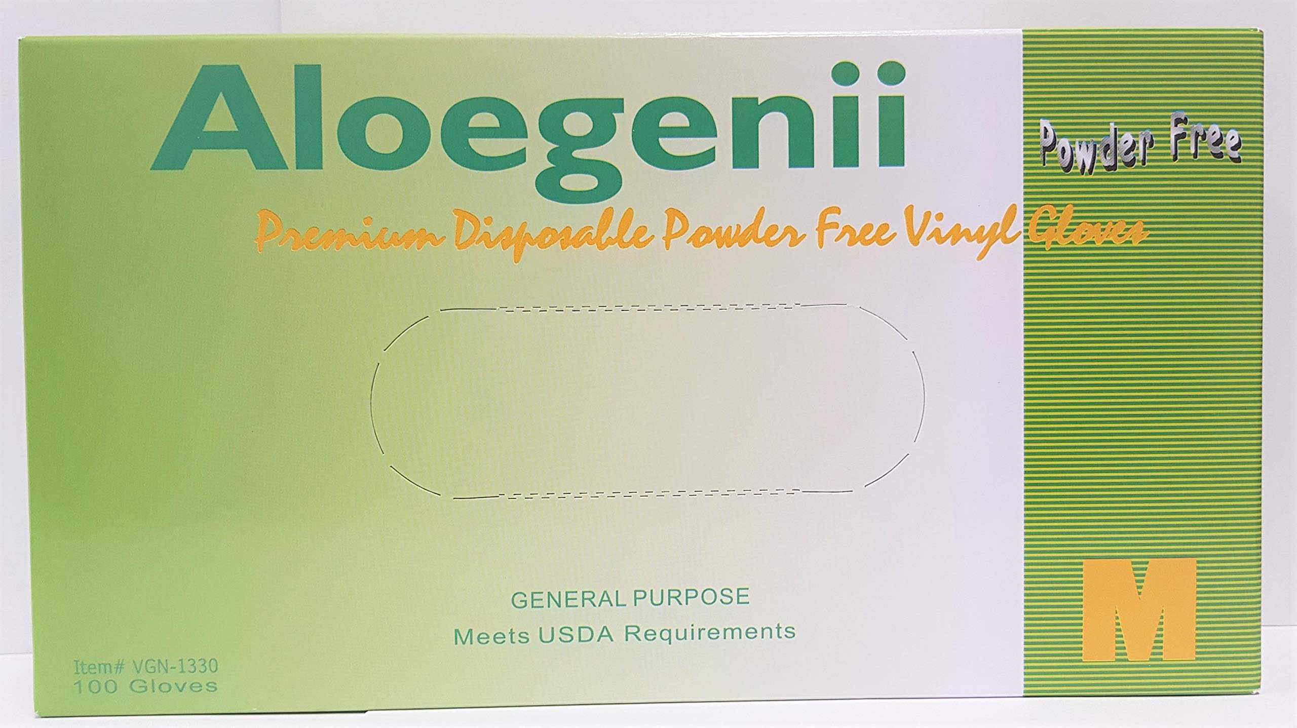Green Vinyl Gloves| Aloe Vera Coated |Box of 100| 3.2 mil Thick, Non-Sterile, Heavy Duty Disposable Gloves| Professional Grade for Healthcare, Medical, Food Handling, and More (Medium)
