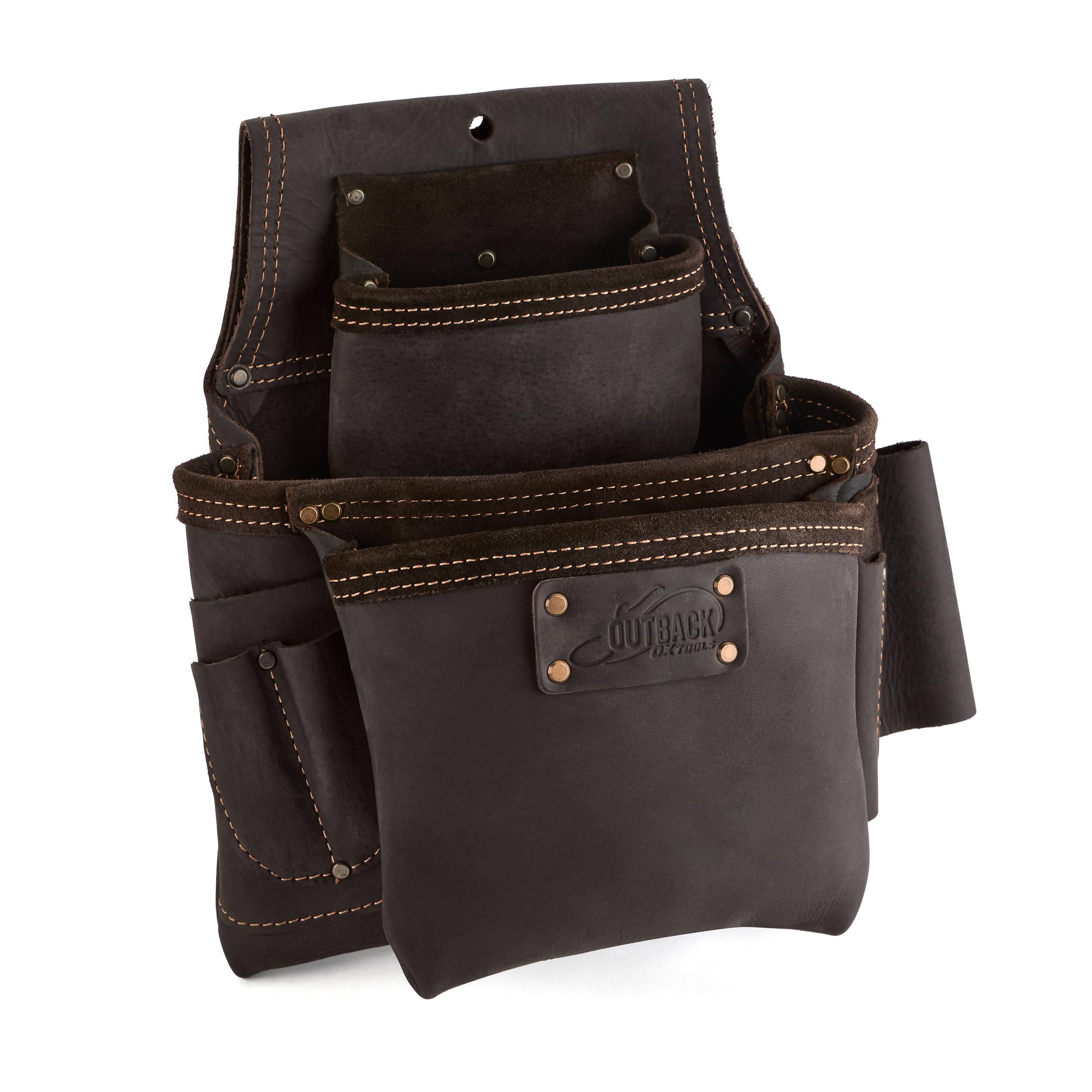 OX Pro Fastener Bag, Oil-Tanned Leather, 3 Pouch