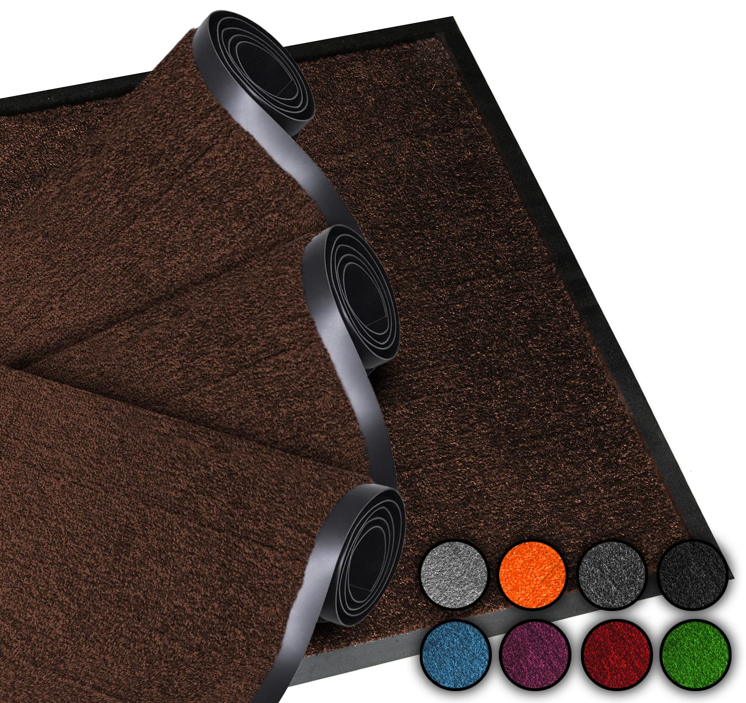 LucaHome Door Mat Entrance Home Indoor and Outdoor Door Mat | Outdoor Rug for Door Entrance Home, Washable, Padded, Non-Slip, Hallway, Kitchen, Bedroom (Brown 2 Units, 40 x 60 cm)