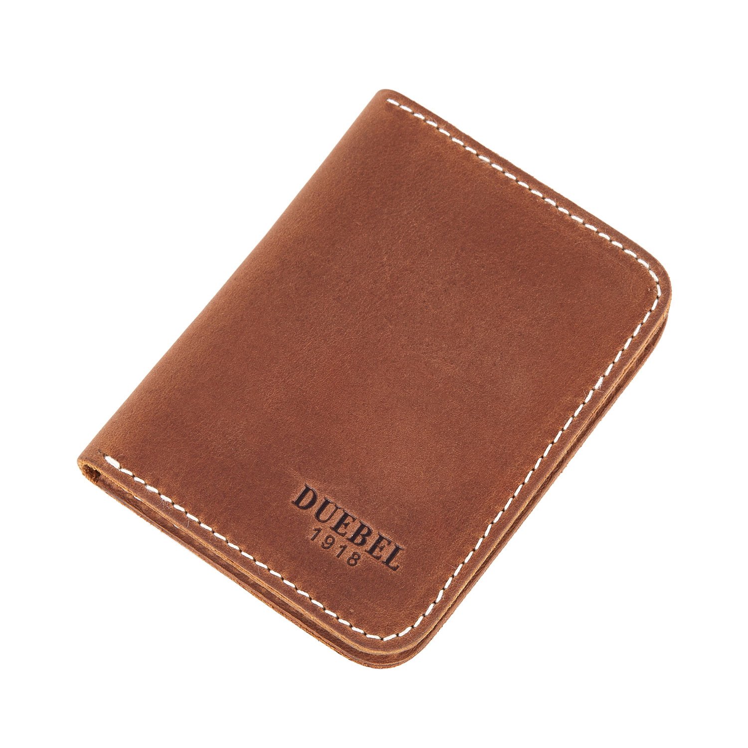 DUEBEL Bifold Slim Top Genuine Leather Thin Minimalist Front Pocket Wallets for Men Money - Made from Full Grain Leather