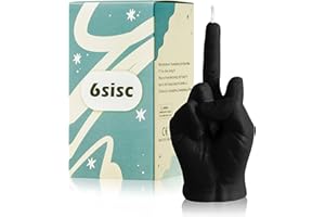6sisc Middle Finger Scented Candle Black Danish Pastel Room Decor Aesthetic Pine Fragrance Natural Vegan Soy Wax Aromatherapy Candles Hand Gesture Candle for Home Bedroom Decoration Birthday Gift