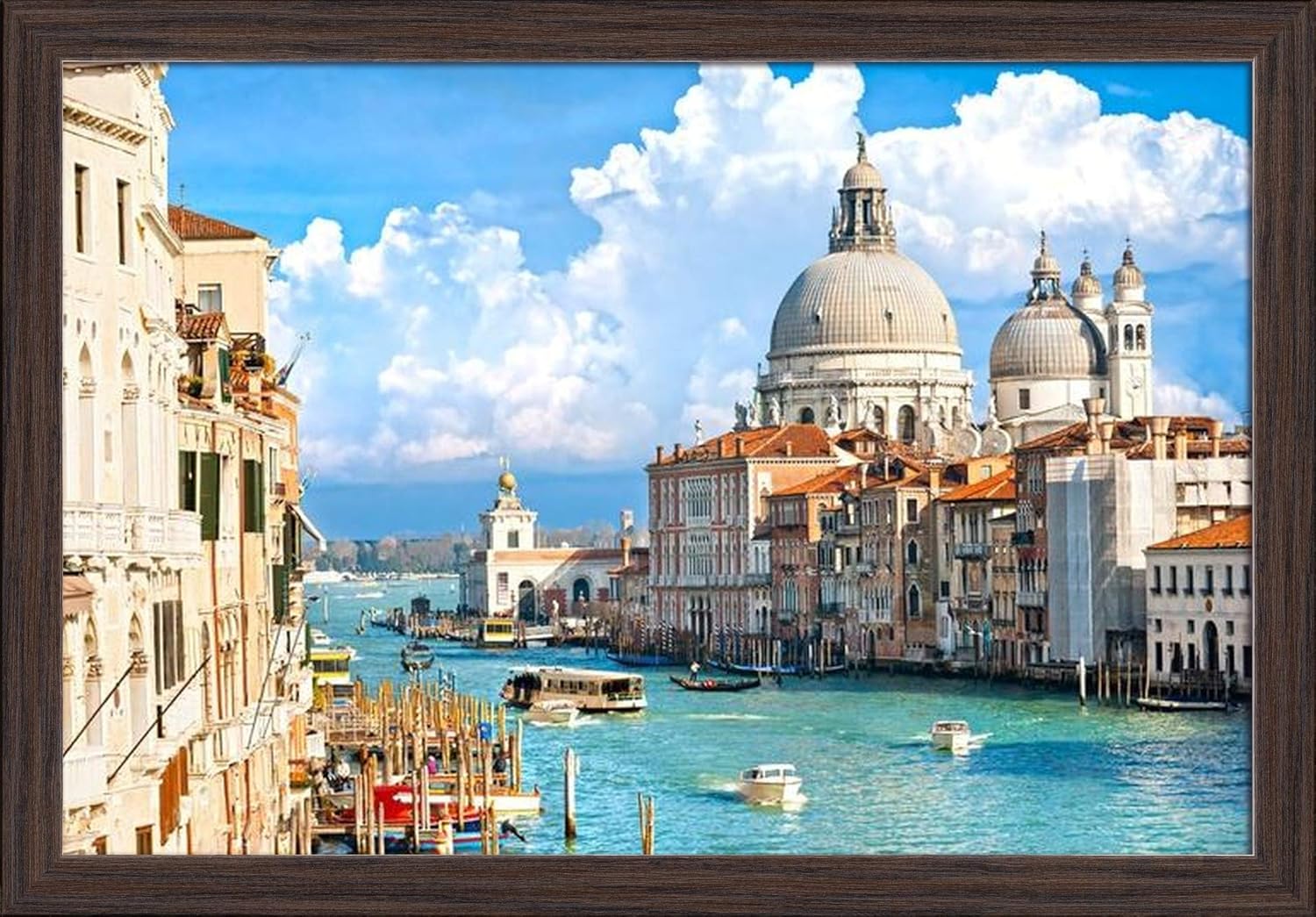 Venice, Italy - Frand Canal & Basilica of Santa Maria della Salute A-9002744 (24x16 Giclee Art Print, Gallery Framed, Espresso Wood)