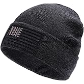 FURTALK American Flag Embroidered Beanie for Men Women Winter Hat Knitted Unisex Skull Cap