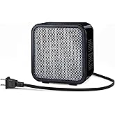 Amazon Basics Ceramic Portable Mini Space Heater for Office Desk, Indoor Use, Fast Heating, Energy Efficient, 500W, With Tip-