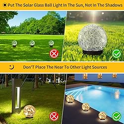 JKIMK Solar Globe Lights Outdoor Waterproof-Solar