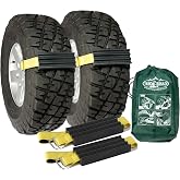 TRACGRABBER Tire Traction Device for Trucks &amp; Large SUVs, Set of 2 -Made in the USA, Anti Skid Emergency Tire Straps to Get Unstuck from Snow, Mud, &amp; Sand -Snow Traction Mat or Tire Chain Alternative
