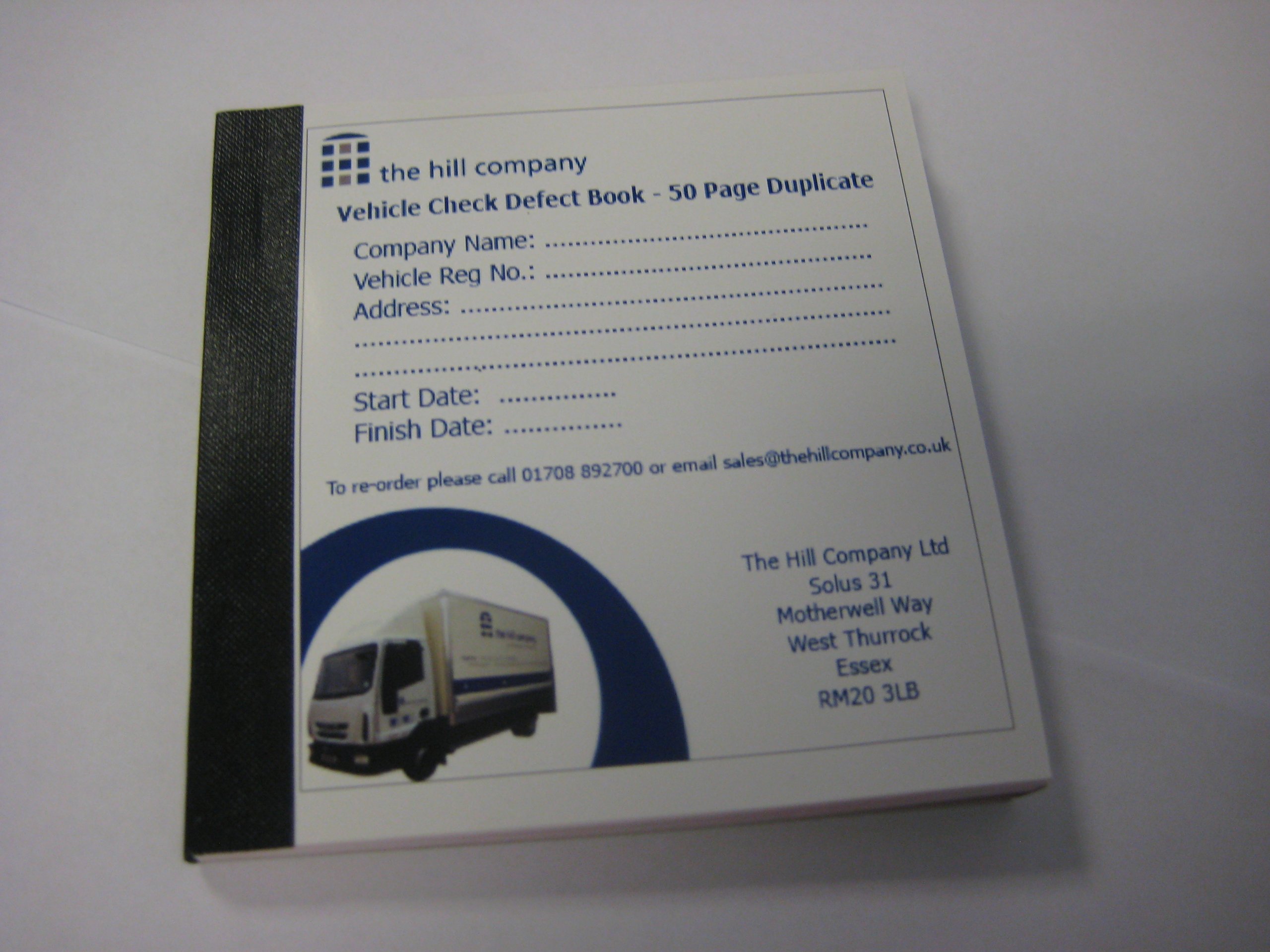 50 Page Duplicate Vehicle Check & Defect Report Book
