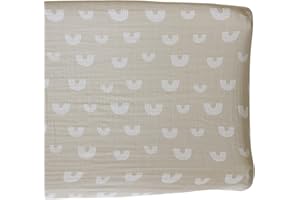 Mebie Baby Changing Pad Cover, Sand Rainbow, 100% Muslin Cotton Changing Table Pad Cover for Baby Boy and Girl, Designer Nursery Decor Covers, Diaper Changing Pad Cover for Changing Station