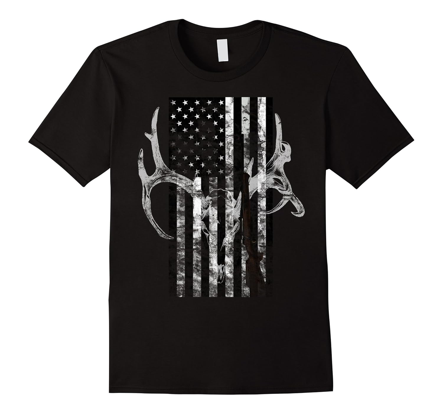 Hunting Deer Skull flag t-shirt Hunters