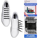 uLace Slims No-Tie Shoelaces - Elastic Shoe Laces for Sneakers - 14 Laces | Stretchy, Comfortable, Durable, Slip-On, Easy Install, Casual, Teens &amp; Adults