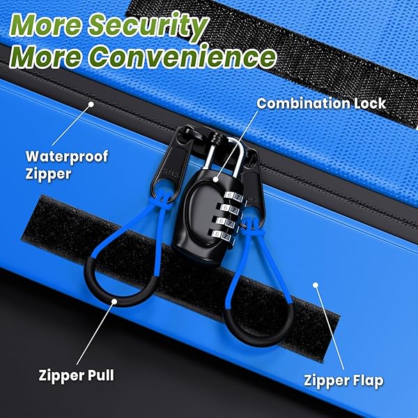 APTY 21 CUBIC FEET CAR ROOFTOP CARGO BAG CARRIER, SOFT ROOF TOP LUGGAGE BAG FOR ALL VECHICLES WITH/WITHOUT RACKS – WITH WATERPROOF ZIP, LUGGAGE LOCK, ANTI-SLIP MAT, STORAGE BAG, DOOR HOOKS, BLUE