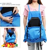 PATIKIL Gardening Apron with Pockets, Adjustable Cross Back Straps, Grey view 5