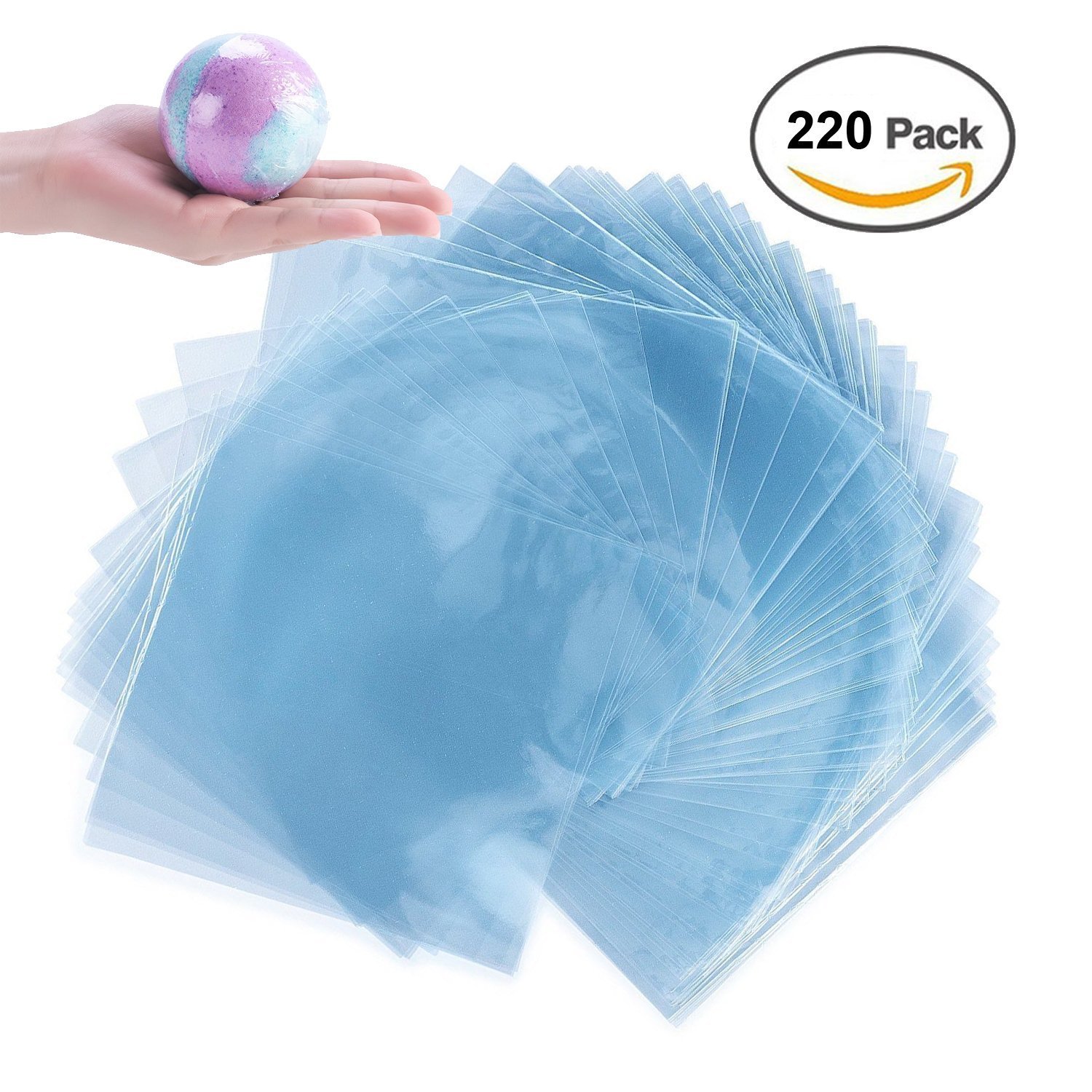 220pcs Clear Shrink Wrap Bags Heat Seal Shrink Bags for Soaps Bath Bombs DIY Handmade Crafts 6.2 by 5.5 inch