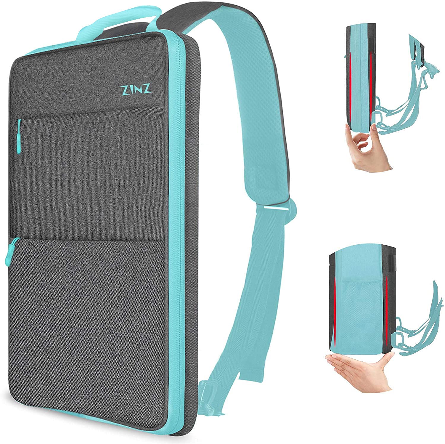 ZINZ Slim & Expandable Laptop Backpack 15 15.6 16 Inch Case, Water Resistant Travel Backpack Compatible with MacBook Pro/Neo 16" 15", Dell XPS 15 16 and Most 15" 15.6" 16" Notebooks,LG01Y01