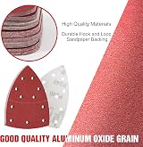 KONGMING 100 Pcs Mouse Sander Pads 11 Hole Grit 40 60 80 100 120 180 240 320 view 5