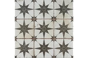 Merola Tile Harmonia Kings Star Nero 13" x 13" Ceramic Floor and Wall Tile