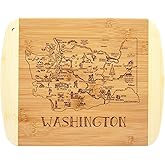Totally Bamboo A Slice of Life Washington State Serving and Cutting Board, 11" x 8.75"