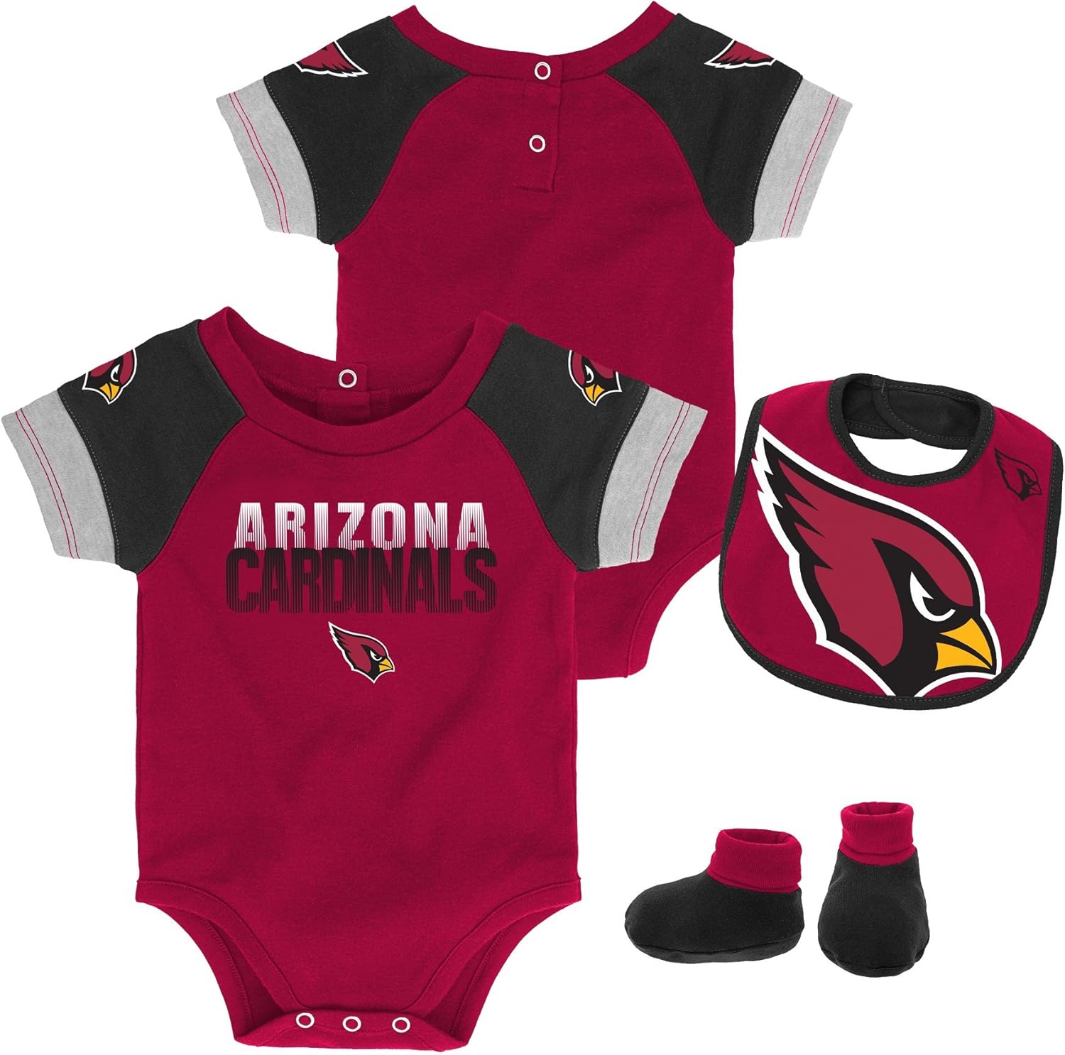 NFL Unisex-Baby Newborn & Infant 50 Yard Dash Bodysuit, Bib & Bootie Set