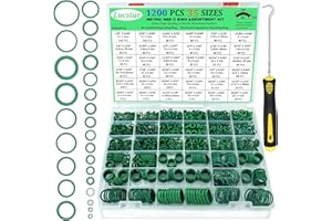 LUCSTAR O Ring, 1200PCS 35 Sizes Nitrile Rubber O Rings Assortment Kit,Car Air Conditioning O Ring Kit, Auto Vehicle Repair Faucet Plumbing Air or Gas Sealing Connections Resist Oil and Heat